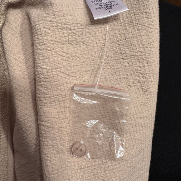 Mable Romper Large Womens Outfit Cream Balloon Sleeve Minimalist Coastal Casual - Picture 8 of 9